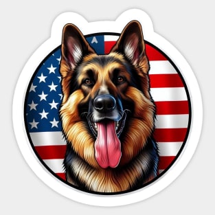 Patriotic German Shepherd Dog American Flag Sticker